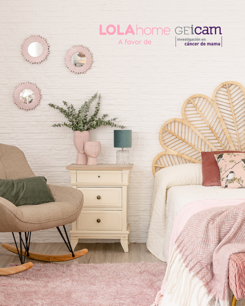 dormitorio rosa LOLAhome colabora con GEICAM