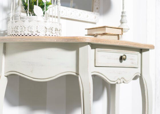 recibidor consola blanco con estilo shabby chic