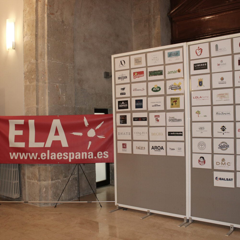 Cartel de ELA ESPAÑA con empresas colaboradoras