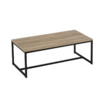 mesa de centro negra de madera y metal