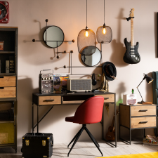 Decoración salón estilo industrial