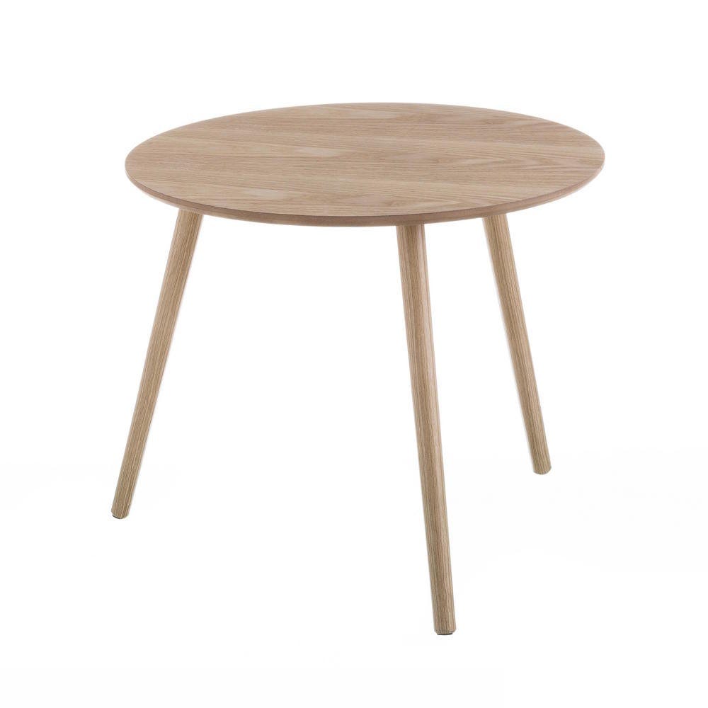 Mesa auxiliar redonda marrón de madera 60x60x51 cm