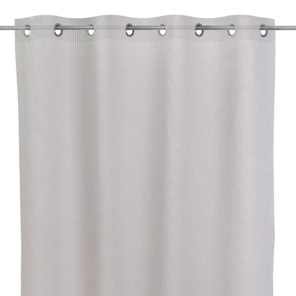 Set de 2 visillos con hilo vertical formando espiga gris de tela de poliéster de 140x260 cm 145690