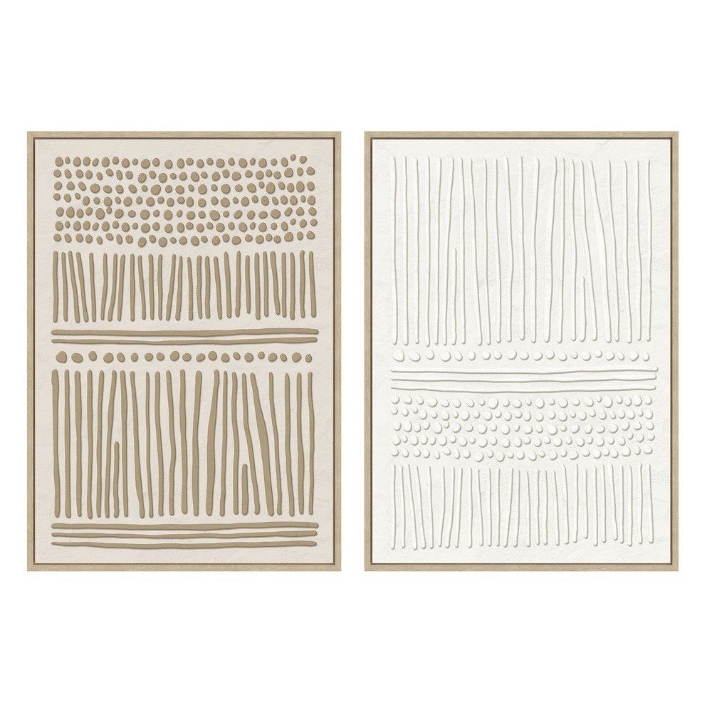 Set 2 cuadros decorativos beige