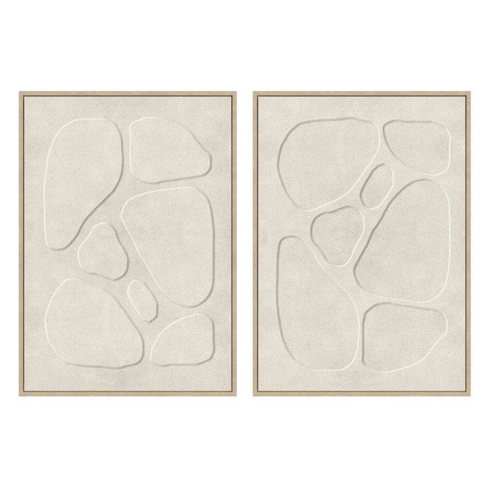 Set 2 cuadros decorativos beige