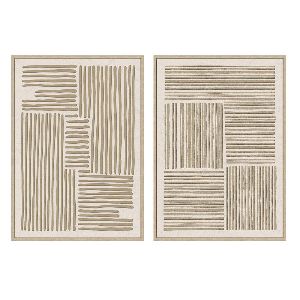 Set 2 cuadros decorativos beige