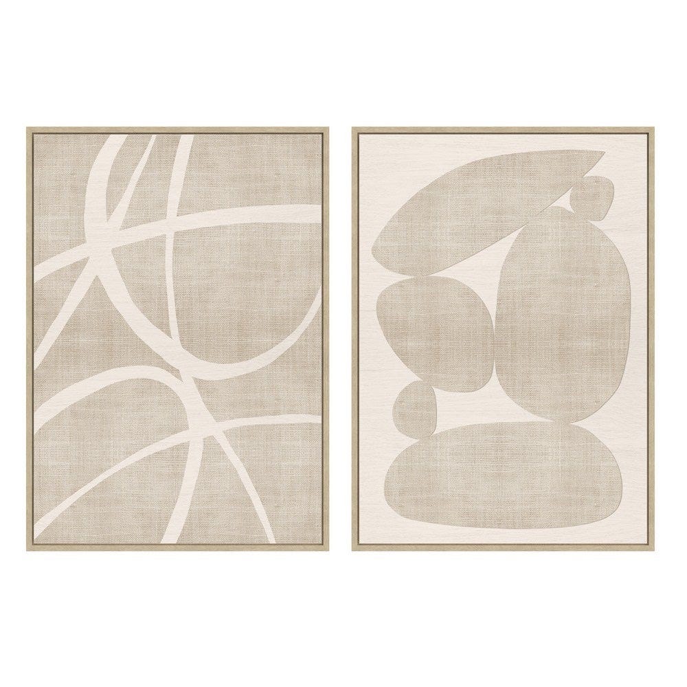 Set 2 cuadros decorativos beige