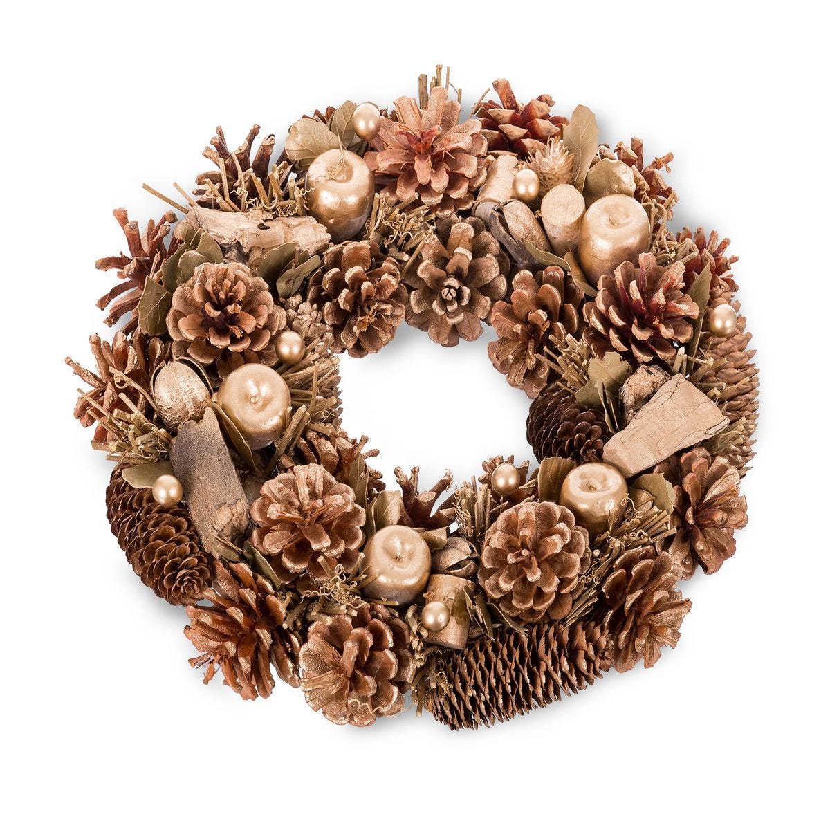 Corona de Navidad dorada