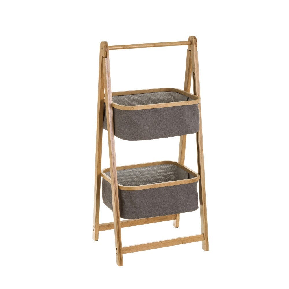 Mueble de bambú con 2 cestas
