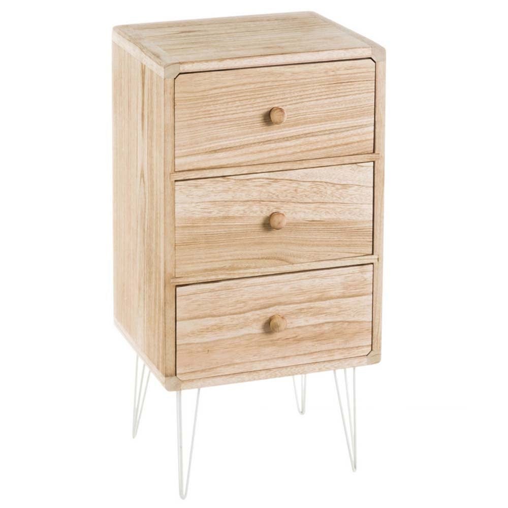 Mesita de noche de madera clara