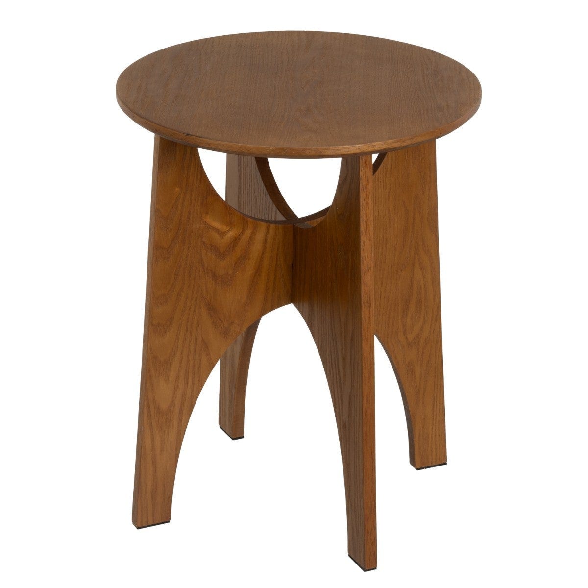 Mesa de noche de madera color nogal